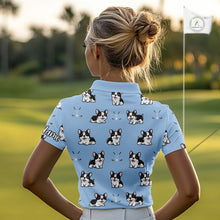Load image into Gallery viewer, Womens Golf Polo Shirt Custom Funny French Bulldog Team Ladies Golf Tops, Dog Lover Gift NHN0212