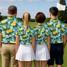 Load image into Gallery viewer, Funny Mens Golf Polo Shirts Custom Blue Lemon Tree Pattern Golf Top For Men, Golf Gifts NHN0142