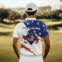 Load image into Gallery viewer, American Flag Mens Golf Polo Shirts Custom Patriotic Team Golf Shirts For Men Golf Gifts NHN0008
