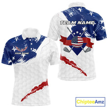 Load image into Gallery viewer, American Flag Mens Golf Polo Shirts Custom Patriotic Team Golf Shirts For Men Golf Gifts NHN0008