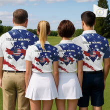 Load image into Gallery viewer, American Flag Womens Golf Polo Shirts Custom Patriotic Team Golf Shirts For Women Golf Gifts NHN0008