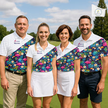 Load image into Gallery viewer, Funny Womens Golf Polo Shirt Custom Toucan Tropical Pattern, Flamingo Golf Shirts For Ladies NHN0192