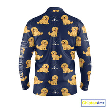 Load image into Gallery viewer, Funny Golden Retriever Long Sleeve Golf Polo Shirt Custom Team Mens Golf Tops, Dog Lover Gift Nhn0214