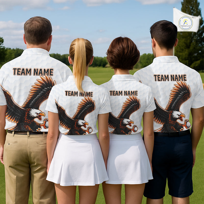 Womens Golf Polo Shirt Custom Eagle Golf Shirts Personalized Golf Clubs White Team Golf Top NHN0082