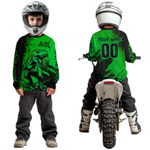 Load image into Gallery viewer, Green Dinosaur Motocross Jersey Dirt Bike Shirts for Men Kid Women Racing Jersey XM417