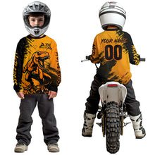 Load image into Gallery viewer, Orange Dinosaur Motocross Jersey Dirt Bike Shirts for Men Kid Women Racing Jersey XM417