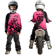 Load image into Gallery viewer, Pink Dinosaur Motocross Jersey Dirt Bike Shirts for Men Kid Women Racing Jersey XM417