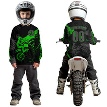 Load image into Gallery viewer, Custom Green Motocross Racing Jersey for Kid Women Men Personalized Dirt Bike Shirts XM425