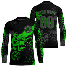 Load image into Gallery viewer, Custom Green Motocross Racing Jersey for Kid Women Men Personalized Dirt Bike Shirts XM425