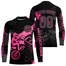 Load image into Gallery viewer, Custom Pink Motocross Racing Jersey for Kid Women Men Personalized Dirt Bike Shirts XM425