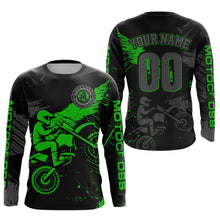 Load image into Gallery viewer, Custom Green Motocross Racing Jersey for Kid Women Men Personalized Dirt Bike Shirts XM425