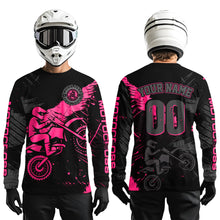Load image into Gallery viewer, Custom Pink Motocross Racing Jersey for Kid Women Men Personalized Dirt Bike Shirts XM425