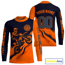 Load image into Gallery viewer, Orange Motocross Jersey Custom for Men Women Kid Dirt Bike Shirts Motorcycle Shirt XM434