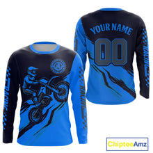 Load image into Gallery viewer, Blue Motocross Jersey Custom for Men Women Kid Dirt Bike Shirts Motorcycle Shirt XM434