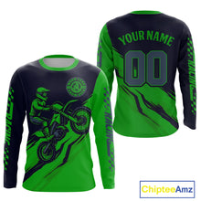 Load image into Gallery viewer, Green Motocross Jersey Custom for Men Women Kid Dirt Bike Shirts Motorcycle Shirt XM434