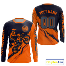 Load image into Gallery viewer, Orange Motocross Jersey Custom for Men Women Kid Dirt Bike Shirts Motorcycle Shirt XM434