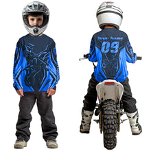 Load image into Gallery viewer, Blue Custom Motocross Jersey Men Women Kid Dirt Bike Shirts Motorcycle Riding Shirt XM441