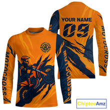Load image into Gallery viewer, Orange Motocross Jersey Custom for Men Women Kid Dirt Bike Motorcycle Racing Shirt XM449