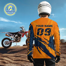 Load image into Gallery viewer, Orange Motocross Jersey Custom for Men Women Kid Dirt Bike Motorcycle Racing Shirt XM449