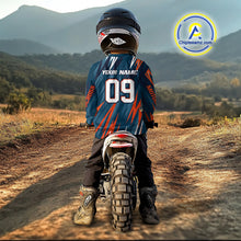 Load image into Gallery viewer, Orange and Blue Motocross Jersey for Men Women Kid Dirt Bike Motorcycle Racing Shirt XM452