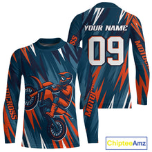 Load image into Gallery viewer, Orange and Blue Motocross Jersey for Men Women Kid Dirt Bike Motorcycle Racing Shirt XM452