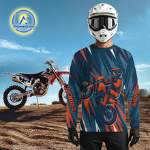 Load image into Gallery viewer, Orange and Blue Motocross Jersey for Men Women Kid Dirt Bike Motorcycle Racing Shirt XM452