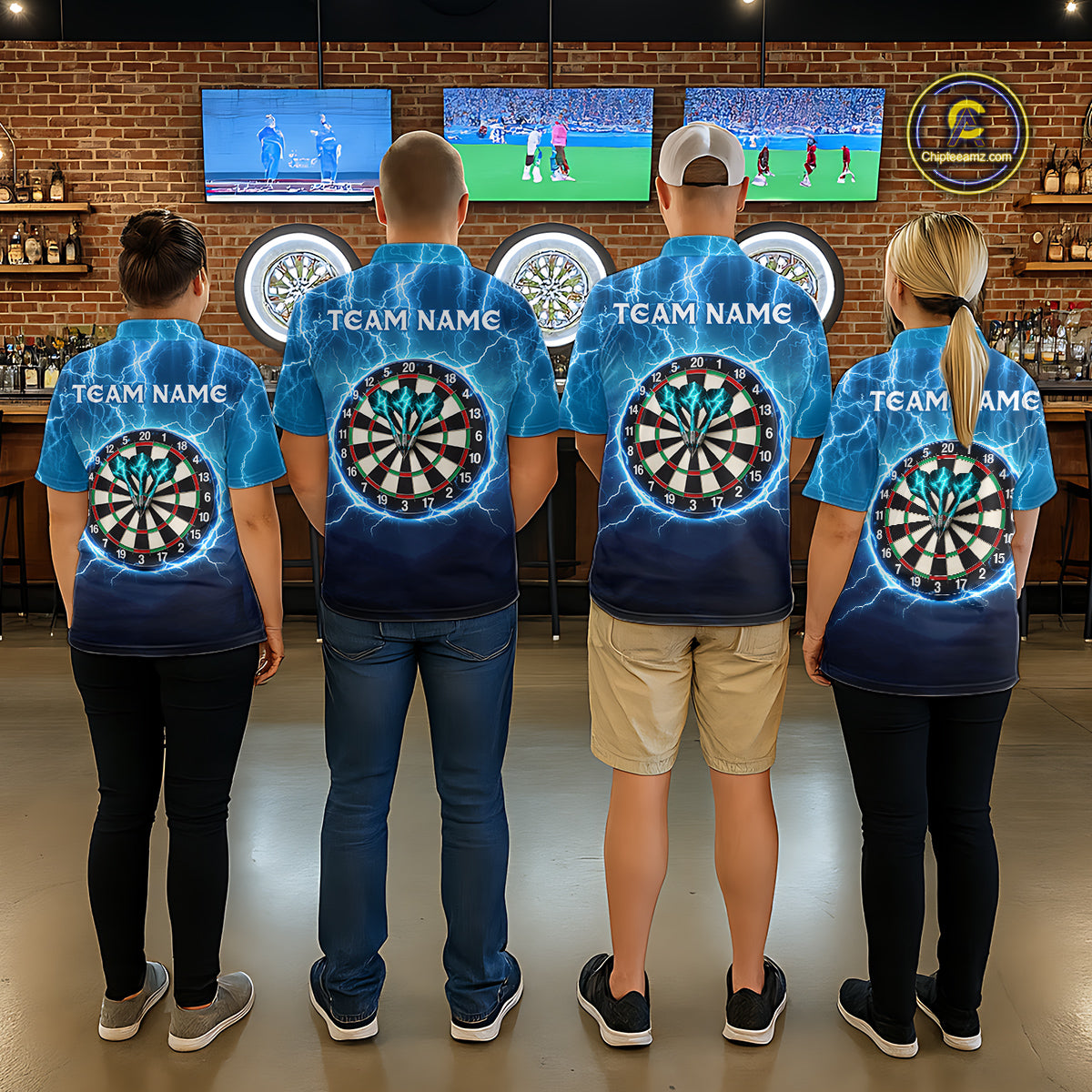 Custom Thunder Lightning Darts Shirt for Women Darts Team Jerseys Dartboard Shirt NNT263