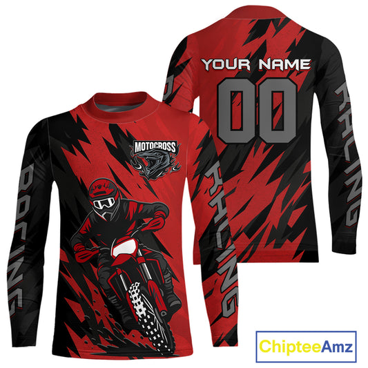 Red Custom Motocross Jersey for Men Women Kid Dirt Bike Shirts Motorcycle Shirt XM456