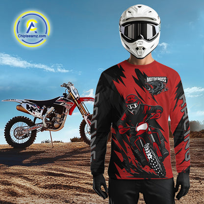 Red Custom Motocross Jersey for Men Women Kid Dirt Bike Shirts Motorcycle Shirt XM456