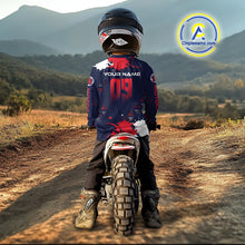 Load image into Gallery viewer, Red and Blue Motocross Jersey Custom for Men Women Kid Dirt Bike Shirts Riding Shirt XM462