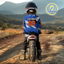 Load image into Gallery viewer, Blue Motocross Jersey Custom Men Women Kid Dirt Bike Shirts Off road Riding Shirt XM464
