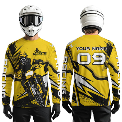 Yellow Custom Motocross Jersey Men Women Kid Dirt Bike Shirts Off road Riding Shirt XM465
