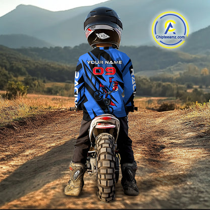 Blue Custom Motocross Jersey for Men Women Kid Dirt Bike Shirts Off road Riding Shirt XM467
