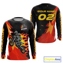 Load image into Gallery viewer, Flaming Motocross Racing Jersey Custom for Women Kid Men Dirt Bike Off road Shirt XM470