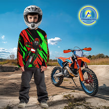 Load image into Gallery viewer, Red and Green Motocross Racing Jersey Custom Women Kid Men Dirt Bike Off road Shirt XM471