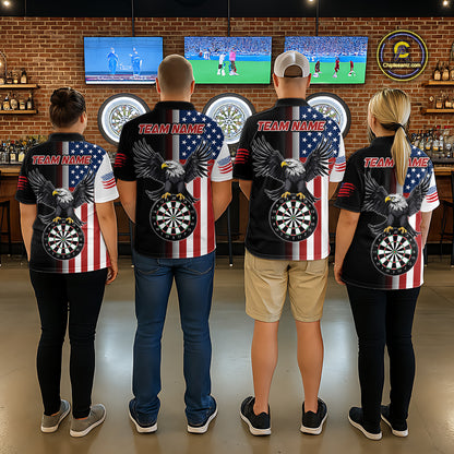 Custom American Flag Eagle Darts Shirt for Men Darts Team Jerseys Dartboard Shirt Dart League NNT268