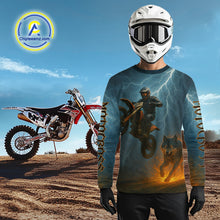 Load image into Gallery viewer, Lightning Wolf Motocross Jersey Custom Flaming Wolf Dirt Bike Shirts for Men Kid Women XM403