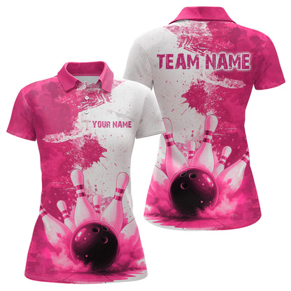 Orange Bowling Shirts for Women Men Custom Bowling Polo & 1/4 Zip Shirt for Team MBL220