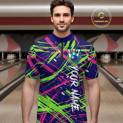 Custom Bowling Shirts for Team Women Men Custom Bowling Polo and 1/4 Zip Shirt MBL227