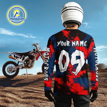 Load image into Gallery viewer, Custom Red and Blue Motocross Jersey for Men Kid Women Dirt Bike Jersey Riding Shirt XM484
