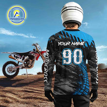Load image into Gallery viewer, Custom Blue Motocross Jersey Men Kid Women Dirt Bike Jersey Motorcycle Riding Shirt XM485