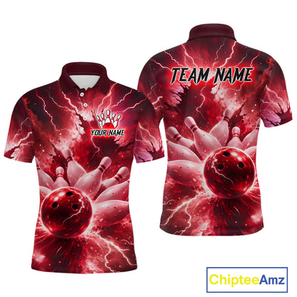 Red Lightning Thunder Bowling Shirts Yellow for Team Women Men Bowling Jersey MBL247
