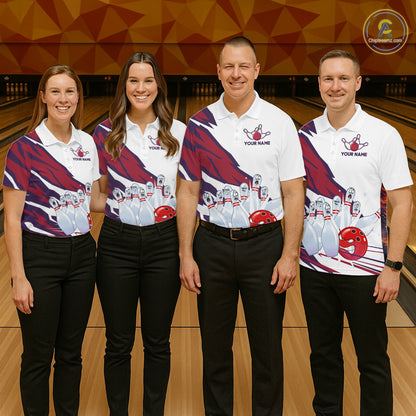 Custom Funny Angry Bowling Jersey for Women Bowling Team Shirts Bowling League Polo & 1/4 Zip HNT486
