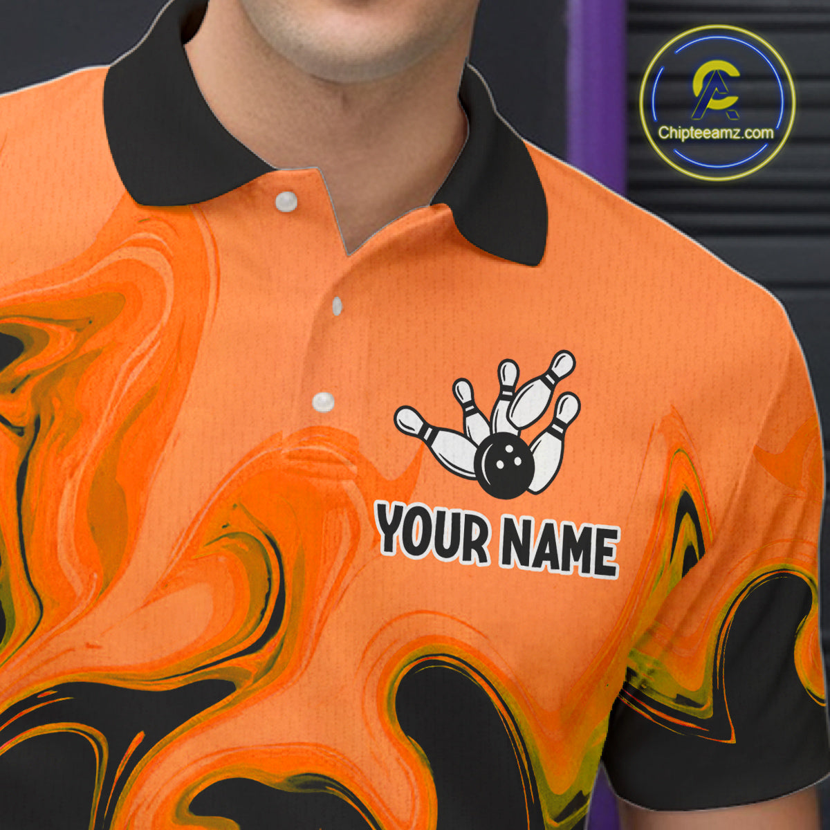 Funny Beer Bowling Shirts Orange for Women Men Bowling Polo&1/4 Zip Bowling League MBL252
