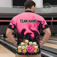 Load image into Gallery viewer, Funny Beer Bowling Shirts Pink for Women Men Bowling Polo&amp;1/4 Zip Bowling League MBL252