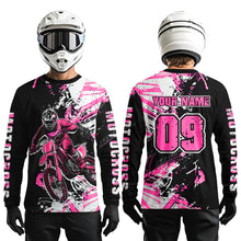 Load image into Gallery viewer, Pink Motocross Jersey Kids Women Men Custom Dirt Bike Shirts Motorcycle Shirt XM495