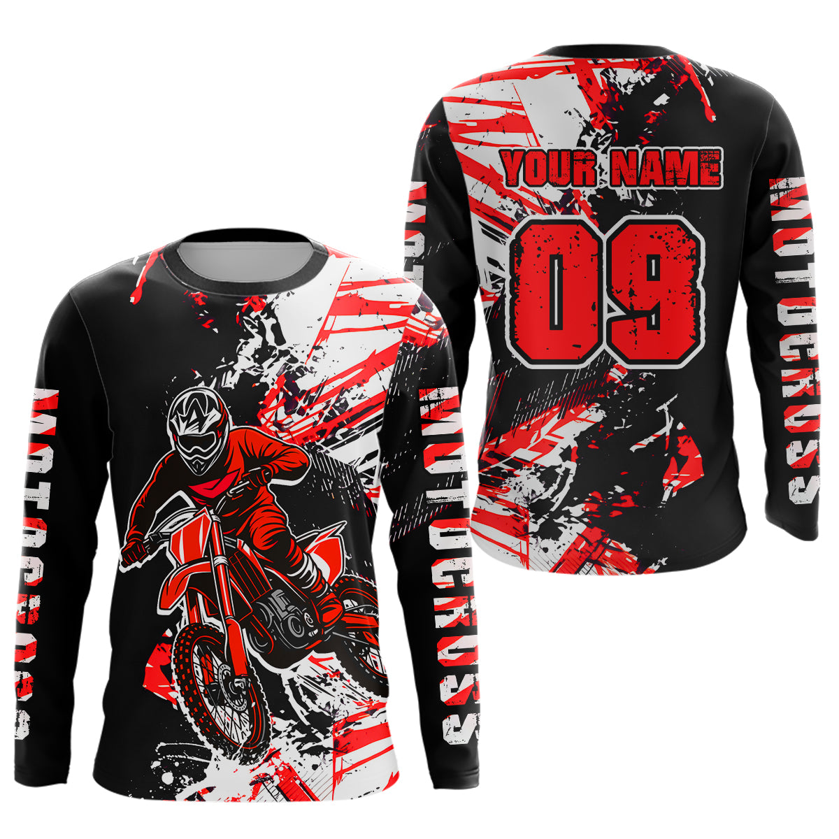 Red Motocross Jersey Kids Women Men Custom Dirt Bike Shirts Motorcycle Shirt XM495