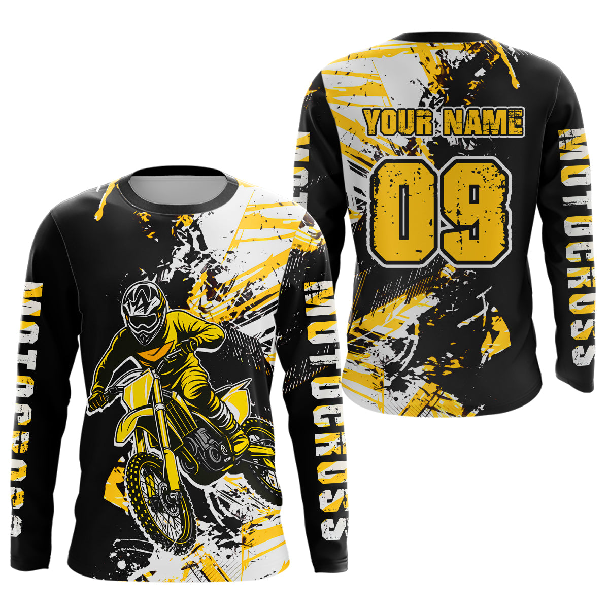 Yellow Motocross Jersey Kids Women Men Custom Dirt Bike Shirts Motorcycle Shirt XM495
