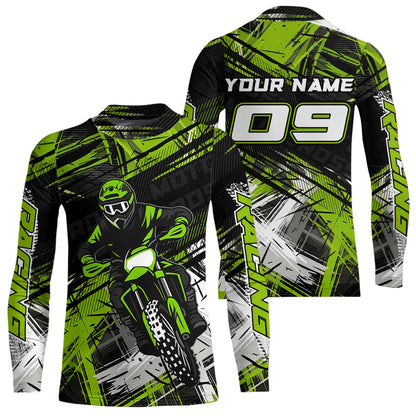 Green Motocross Jersey for Men Kids Women Custom Dirt Bike Shirts Motorcycle Shirt XM496
