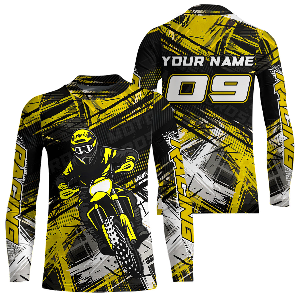 Yellow Motocross Jersey for Men Kids Women Custom Dirt Bike Shirts Motorcycle Shirt XM496